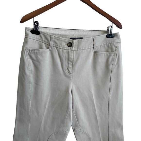 Talbots Pants Women 10 Petite Cream Taper Leg Zip Clasps Closure Stretch Basics - Picture 10 of 14